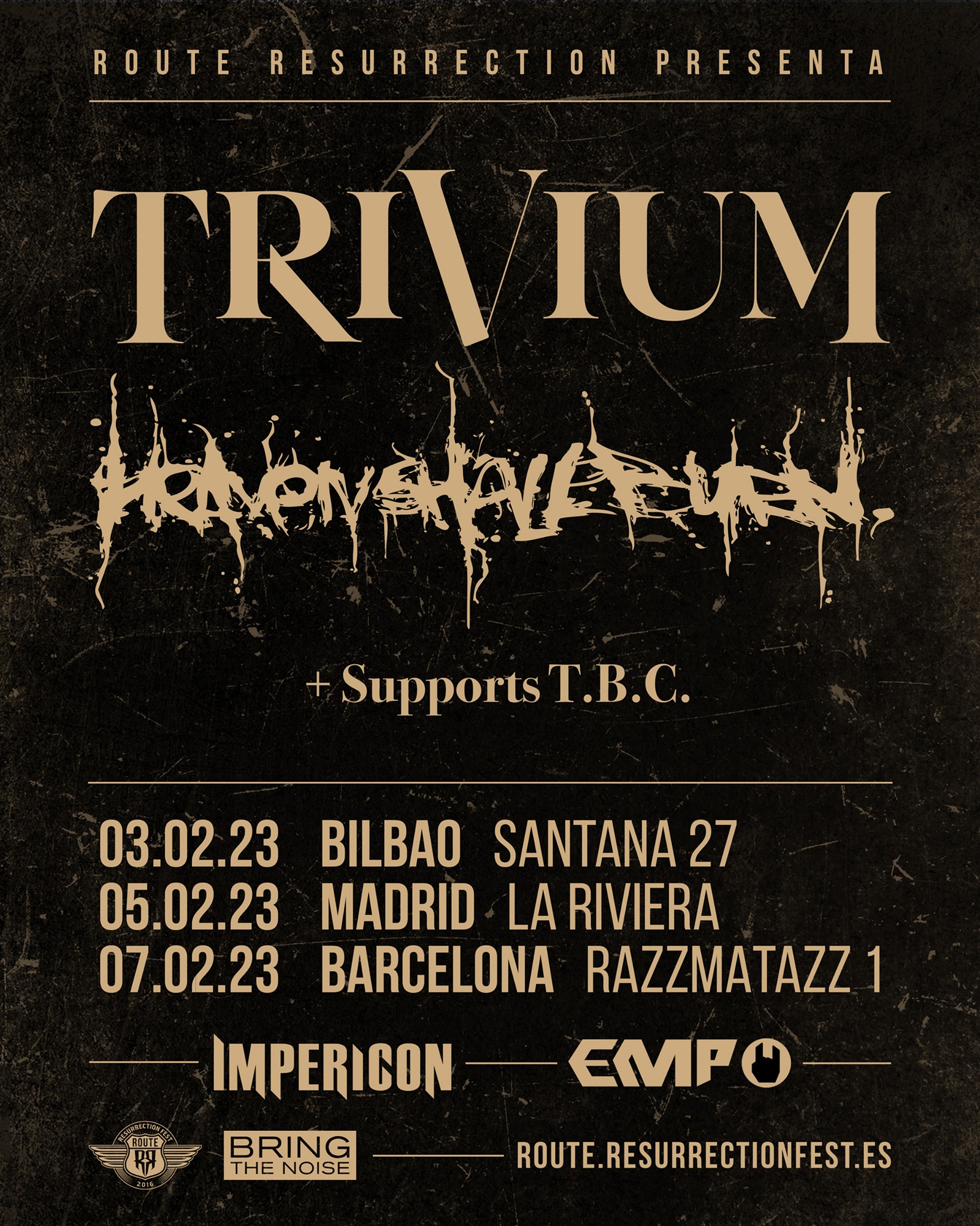 Trivium Heaven Shall Burn gira España 2023